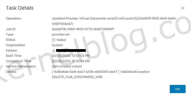 detaching a resource pool