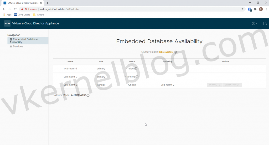 degraded healthy status