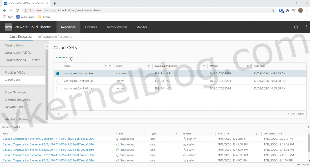 remove cell from cloud director
