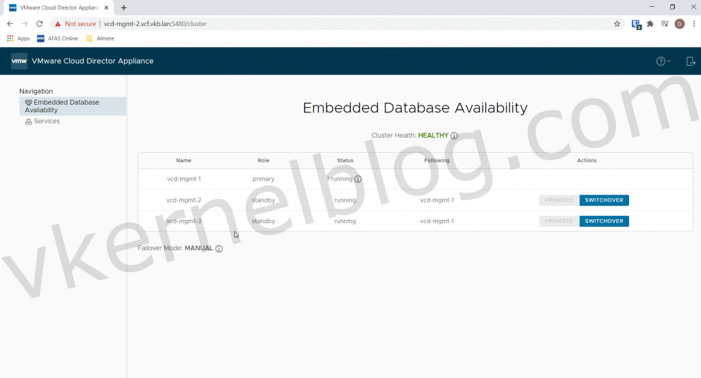 Cloud Director web console
