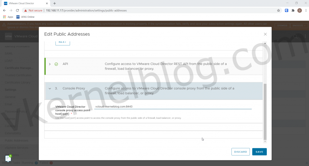 cloud director public address