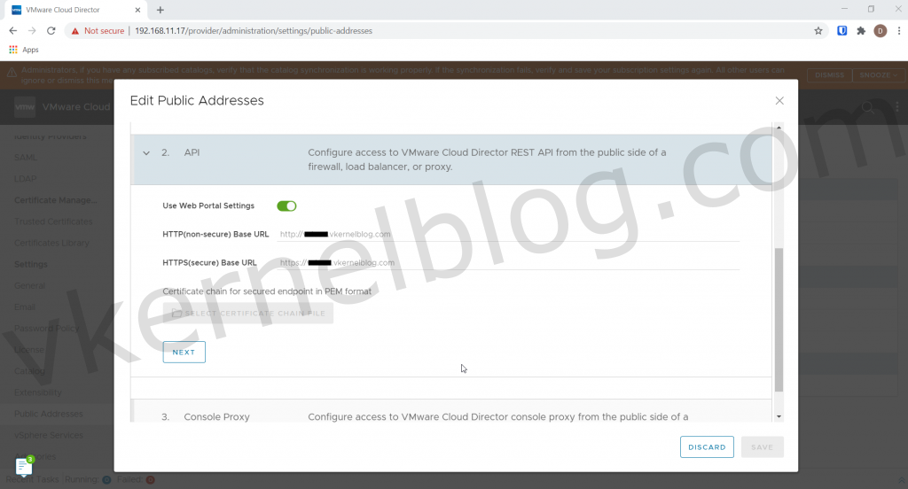 cloud director public address