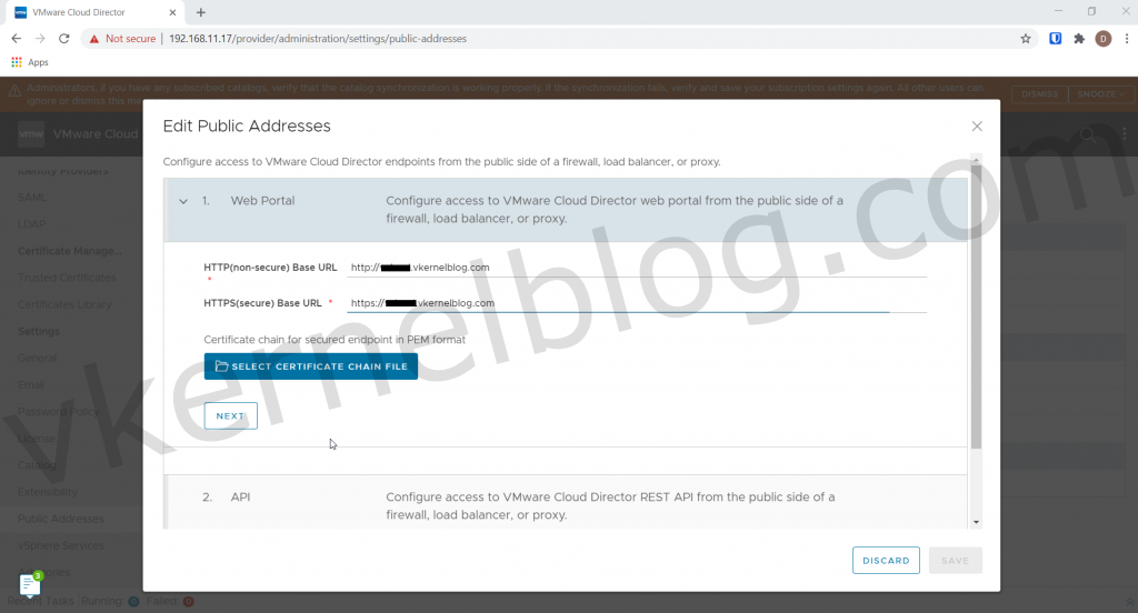 cloud director public address