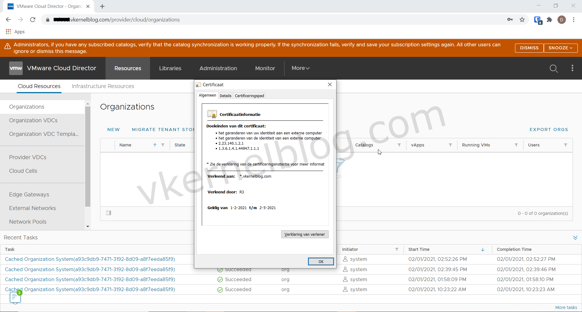 Use a letsencrypt wildcard certificate in a Cloud Director 10.x cell