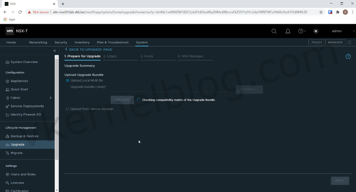 Checking compatibility NSX-T