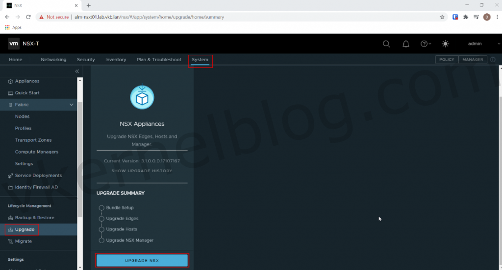 NSX-T upgrade orchestrator