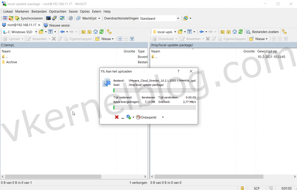 winscp cloud director upgrade