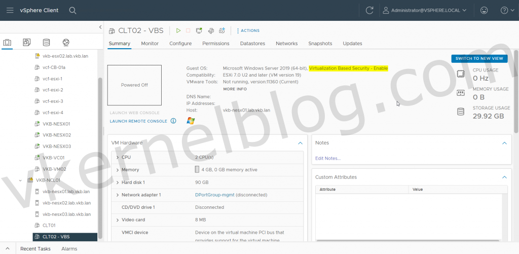 Guest OS shows VBS is enabled