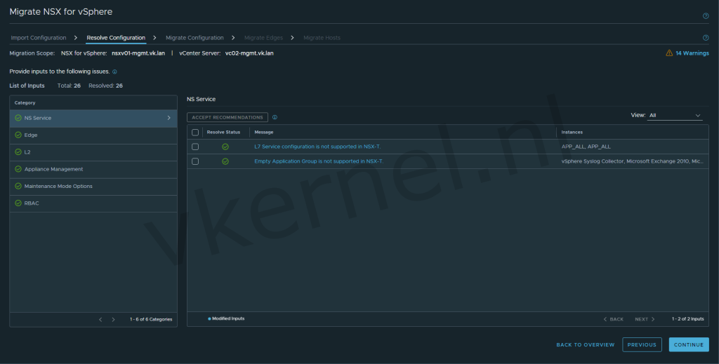 Resolve configuration