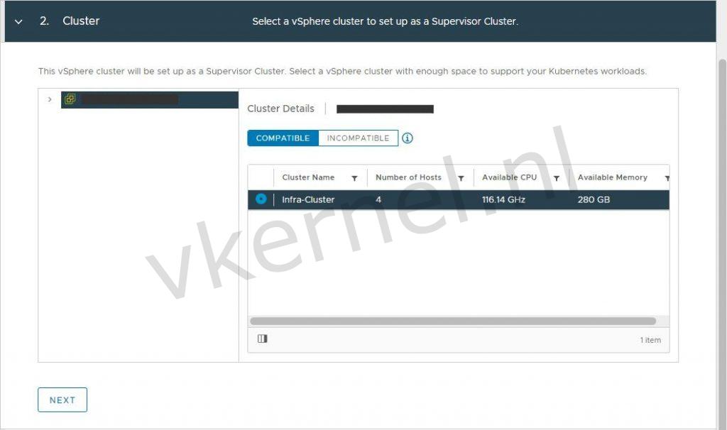 Tanzu supervisor cluster deployment