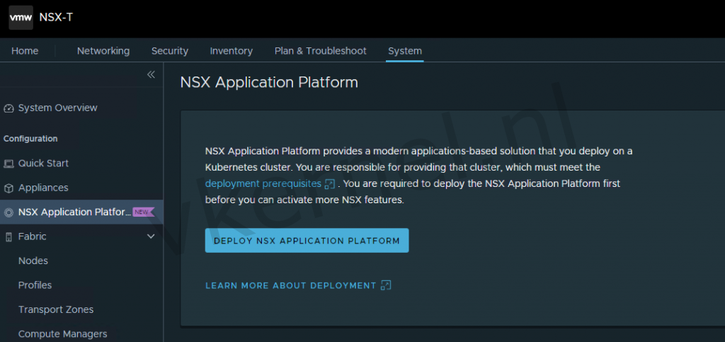 NAPP deployment NSX-T screenshot 1