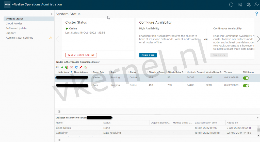 Bring cluster online