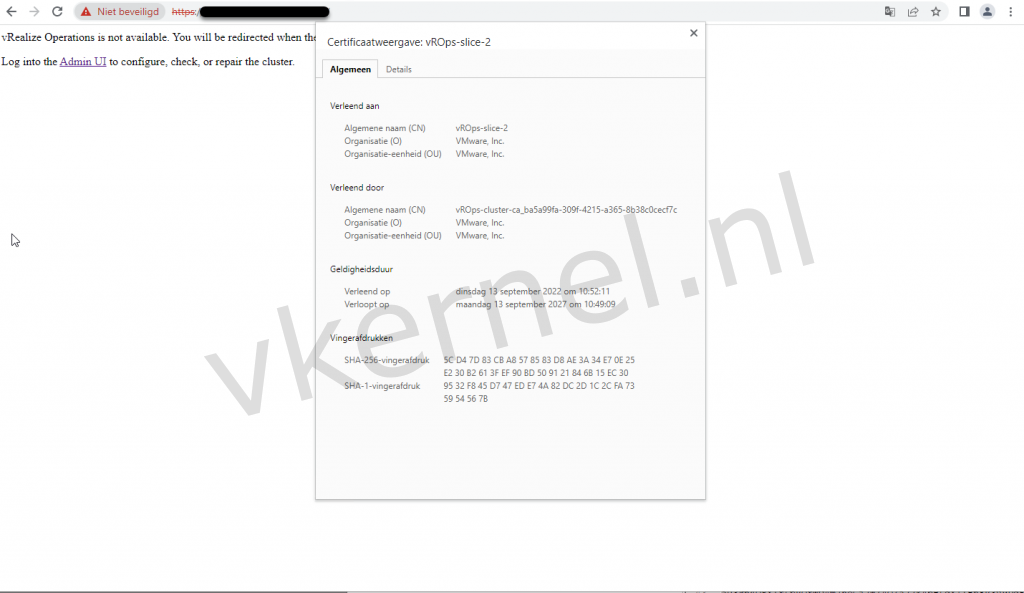 Default self signed certificate