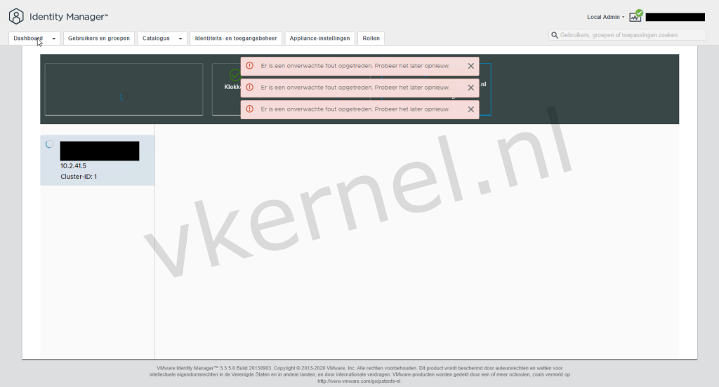 error system diagnostics vidm