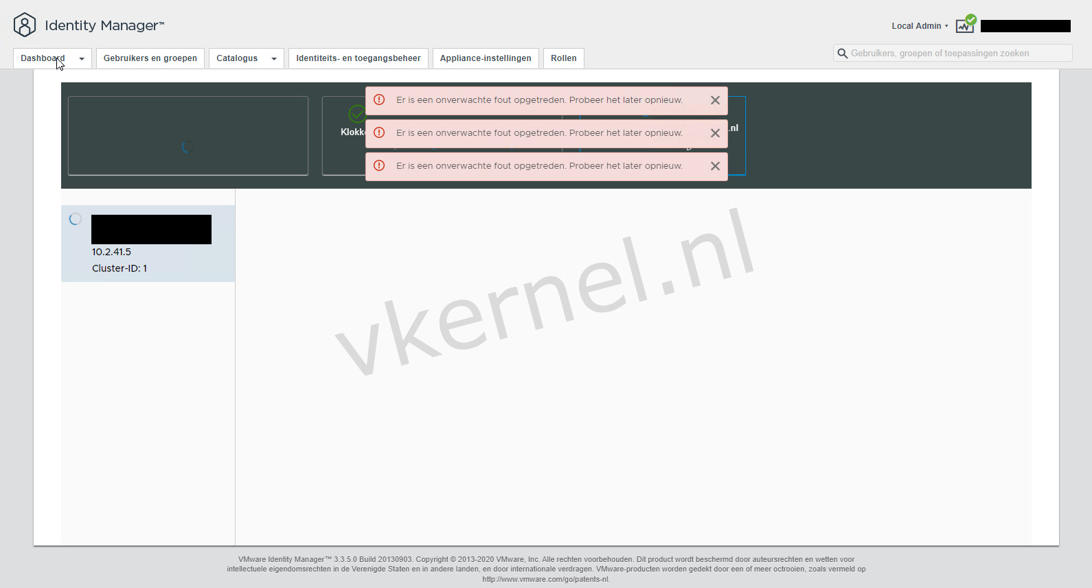 Unable to access the configurator page in vIDM 3.3.5