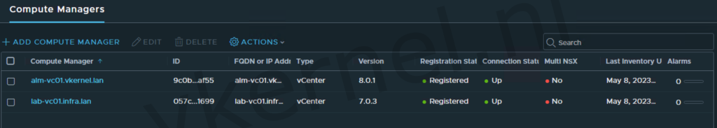NSX Compute Managers
