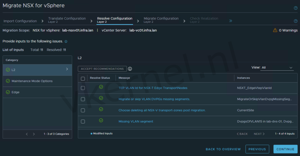 Resolve Configuration Layer 2 
