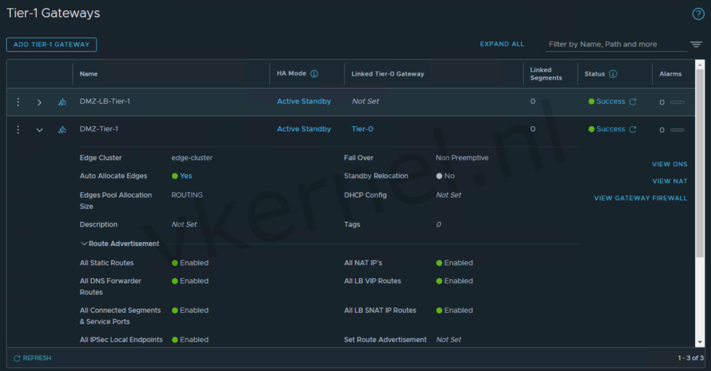 Tier-1 route advertisements