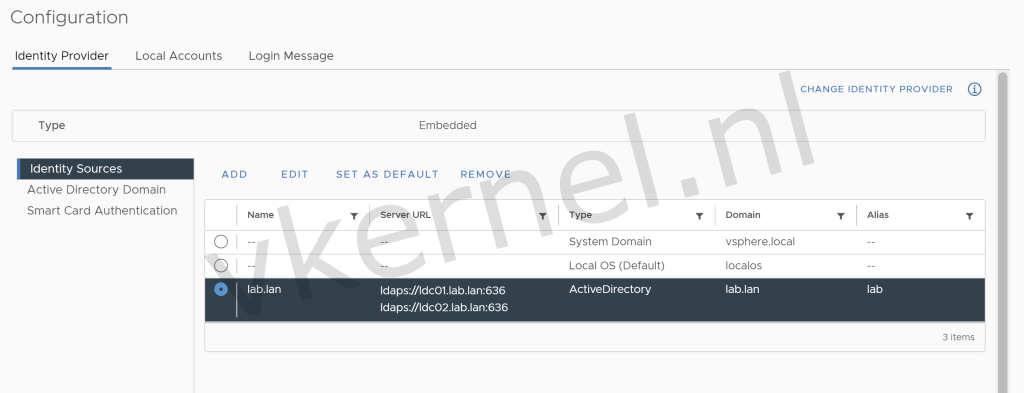 LDAPS Configuration
vCenter
Powercli
Identity Provider