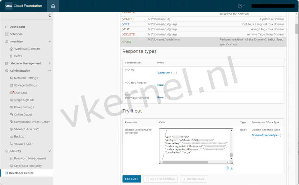 Deploy VI Workload Domain