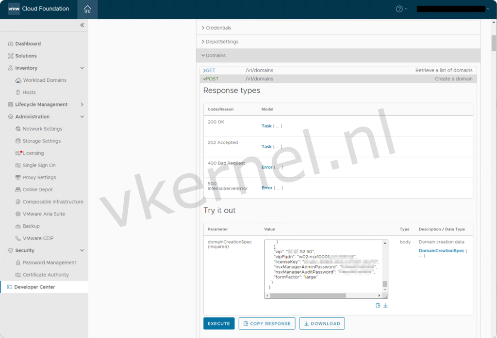 Deploy VI Workload Domain