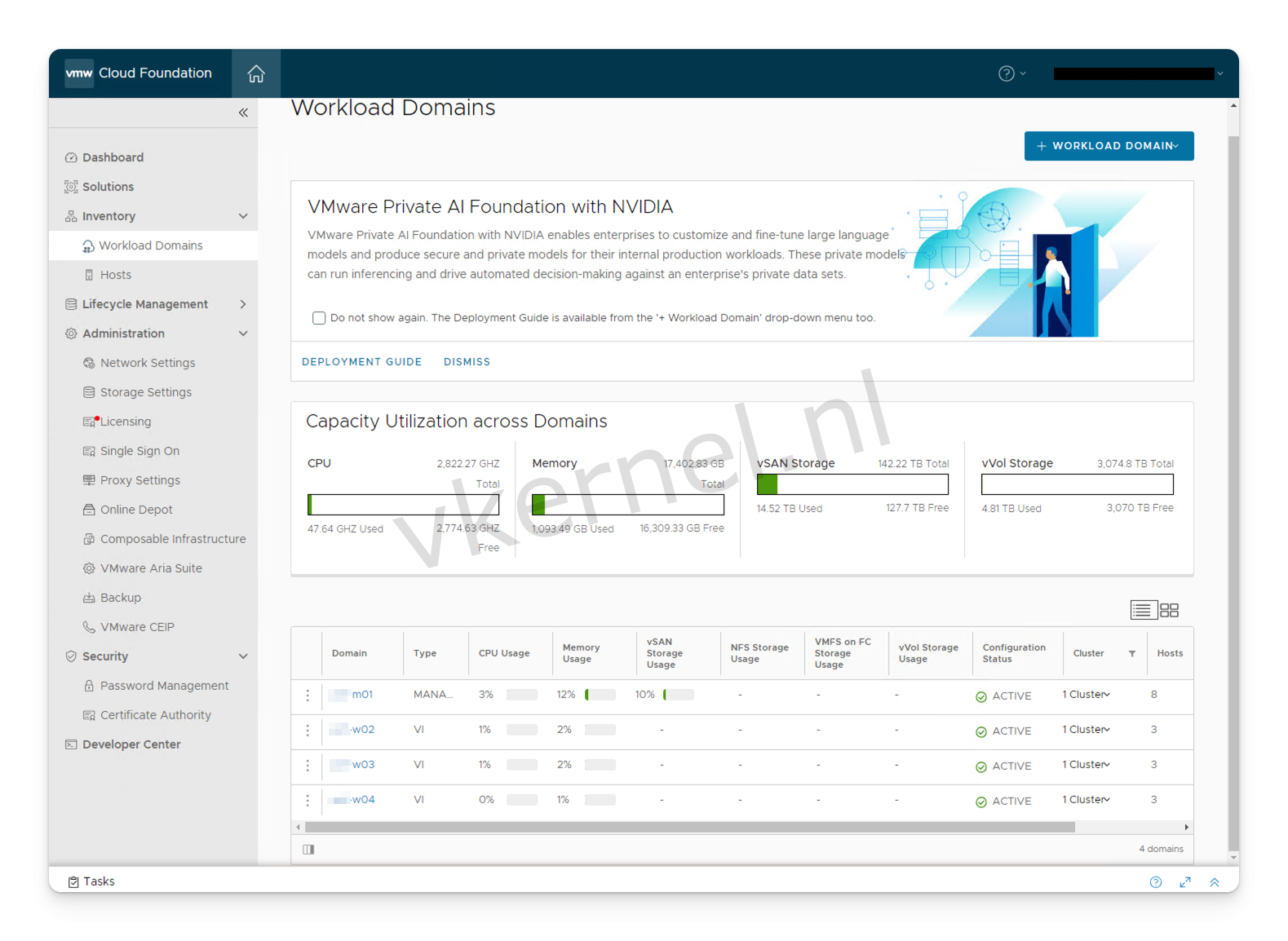 Deploy VI Workload Domain with vVols in VCF 5.1.1