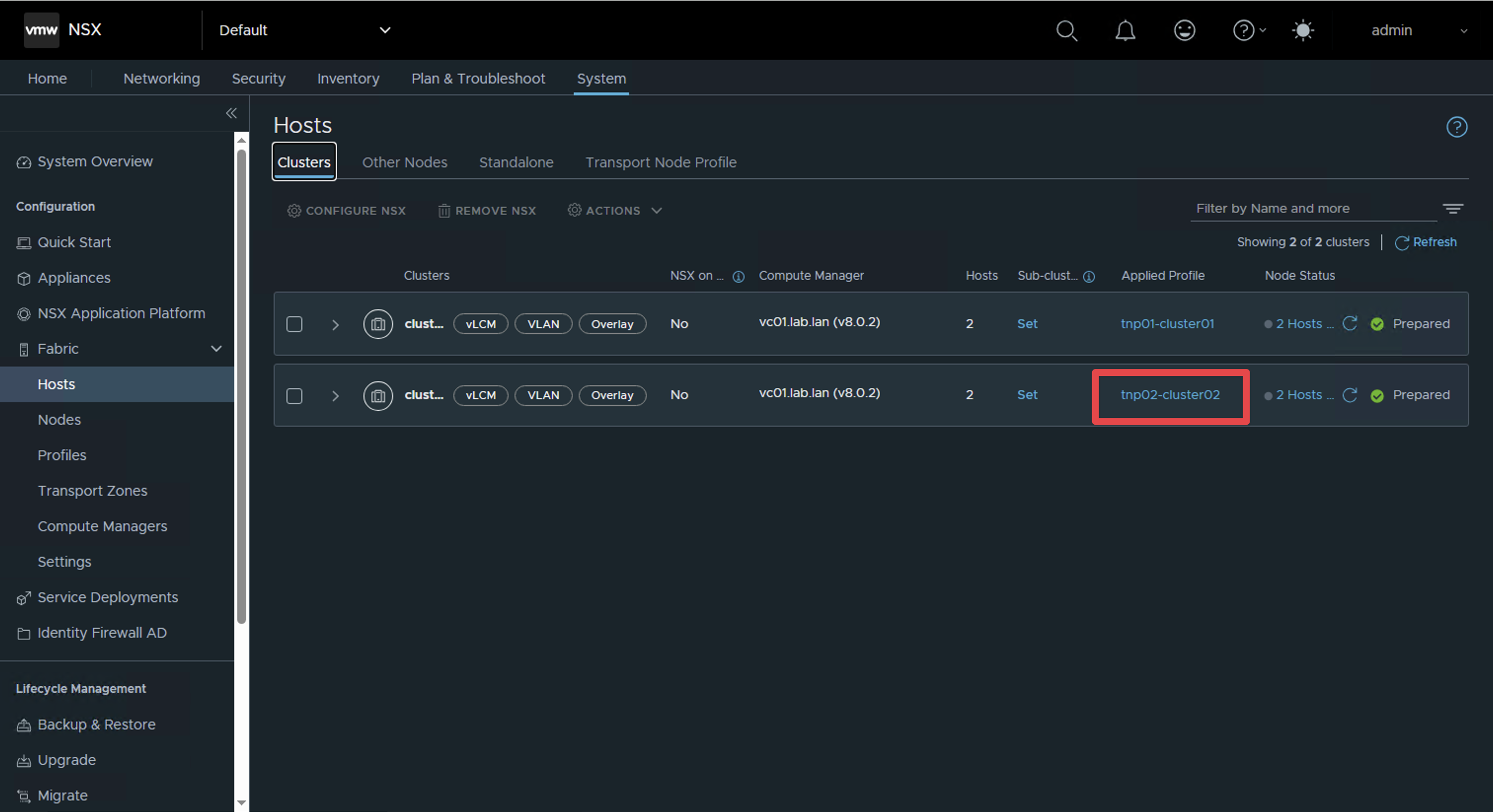 Current Transport Node Profile