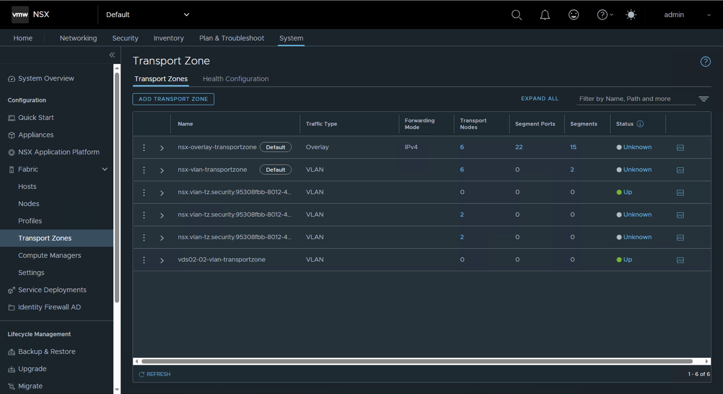 Transport Zone Assignment